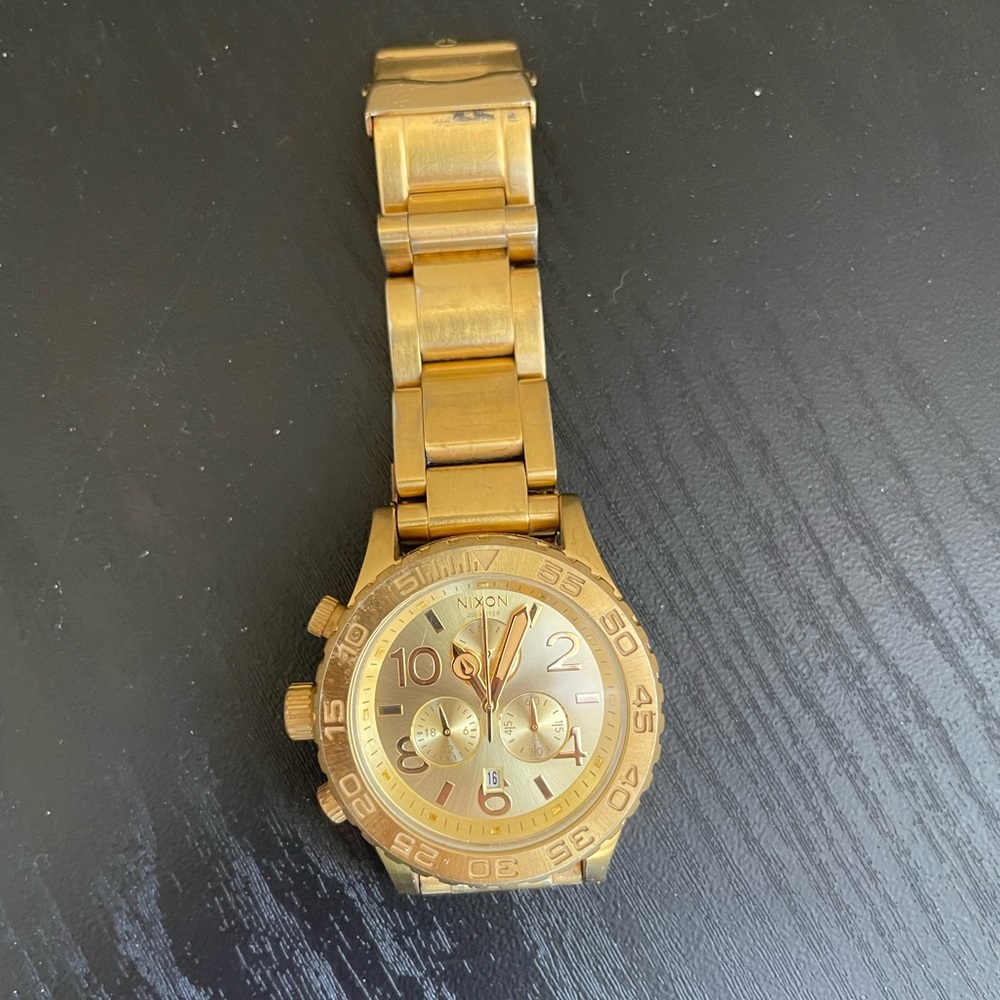 Nixon Gold-Tone Chronograph Watch